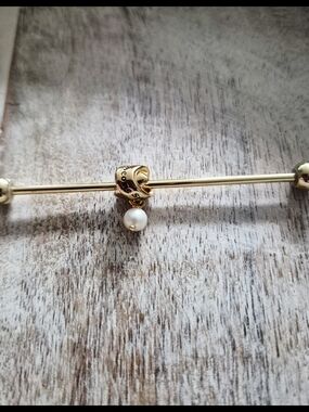 Pandora Gold Pearl Dangle Charm